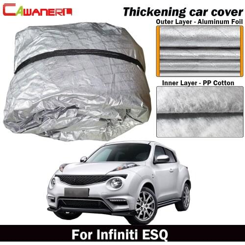 Cawanerl 3 Layer Cotton Car Cover Waterproof Anti-UV Sun Shade Rain Snow Hail Protection SUV Cover For Infiniti ESQ