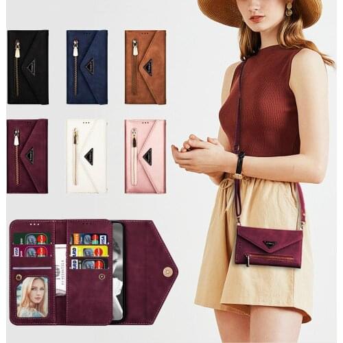 Luxury Leather Strap Crossbody Flip Wallet Case Cover For iPhone 12 Mini 11 Pro XS Max XR X 6 6S 7 8 Plus Card Slot Phone Cover