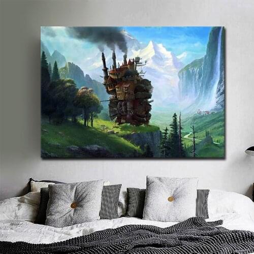 Howls Moving Castle Movie Anime HD Print Canvas Painting Wall Art Poster Print Wall Picture for Living Room Home Decoration