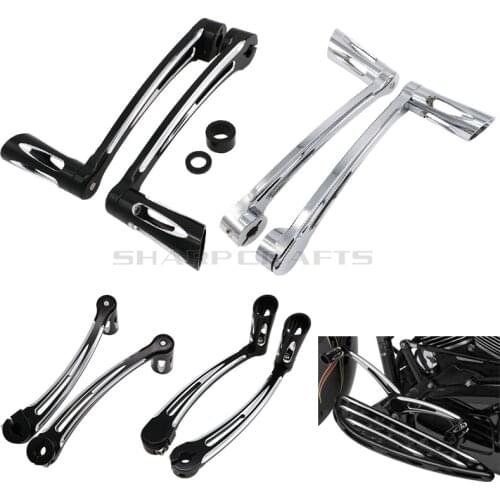 Chrome CNC Heel Toe Shift Lever W/ Shifter Foot Pegs For Harley Touring FLH FLHT Electra Road Glide Road King Softail Fatboy