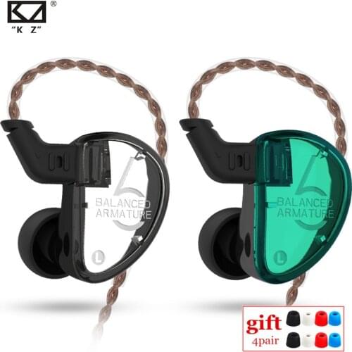 KZ AS06 3BA Balanced Armature Driver HIFI Earphones In Ear Monitor Sport Headset Noise Cancelling Earbuds KZ Earphones AS10 ZSX