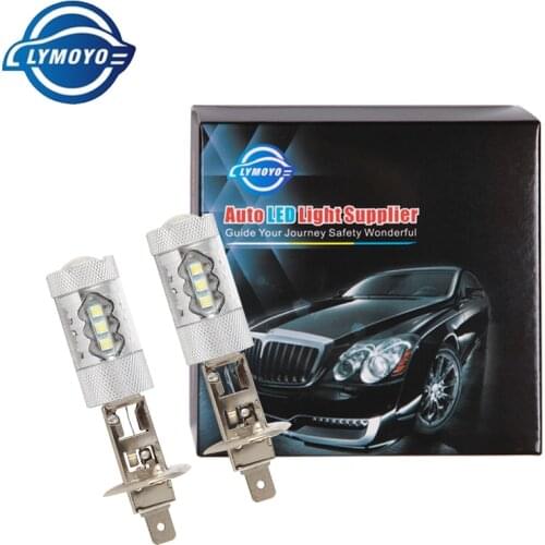 LYMOYO 2pcs H1 led Car Fog Light with 16 smd chips Super Bright 60w 6500k White driving headlight Day Running Light 12v