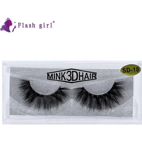 Flash Girl Real Fur Eyelashes Private Label Eyelashes Makeup 1Pair Fluffy Eyelashes Handmade Bulk