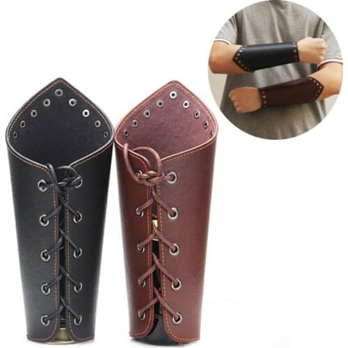 1PC Armband Leather Punk Wide Archery Arm Guard Viking Bracer Gauntlet Wristband Bracelet Wrist Sleeve
