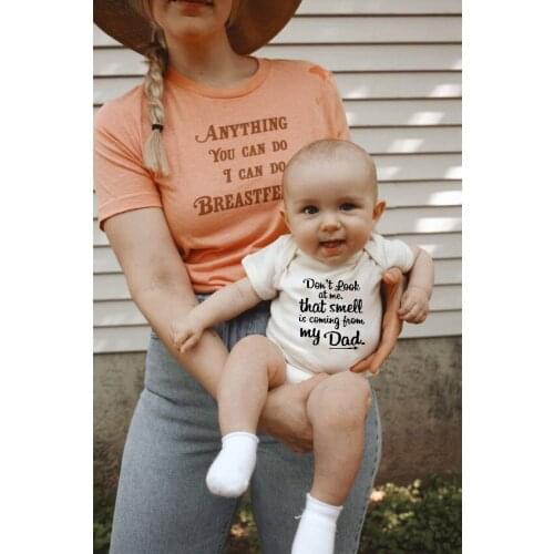 Don't Look At Me That Smell Is Coming From My Dad Baby Rompers Girl and Boy Short Sleeve Clothing Newborn Jumpsuits & Rompers
