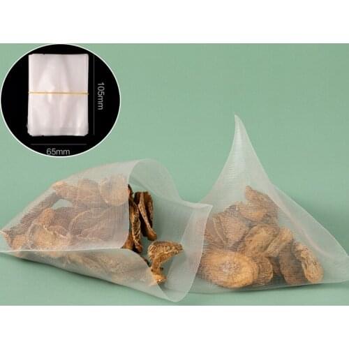 Nylon Tea Bag Heat Sealable Filters Guadrangle Leaf Transparent Packaging Bags 5.8*7cm 6.5*8cm 100pcs/Lot