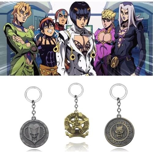 New Anime JOJOS BIZARRE ADVENTURE Metal Rope Keychain Men Car Women Bag Keychain Bag Pendant Figure Toys Accessories Gift