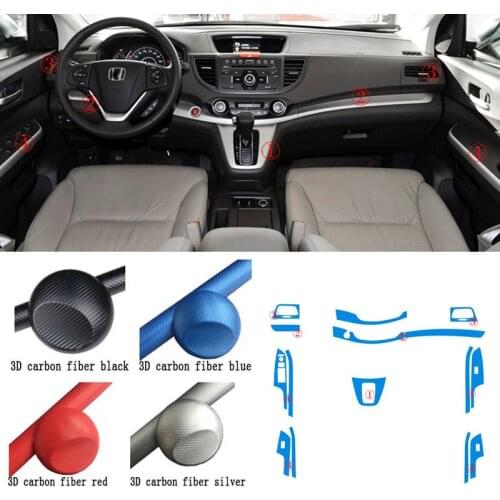 Car-Styling Car Interior Center Console Color Change Carbon Fiber Molding Sticker Decals For Honda CRV 2012-2016