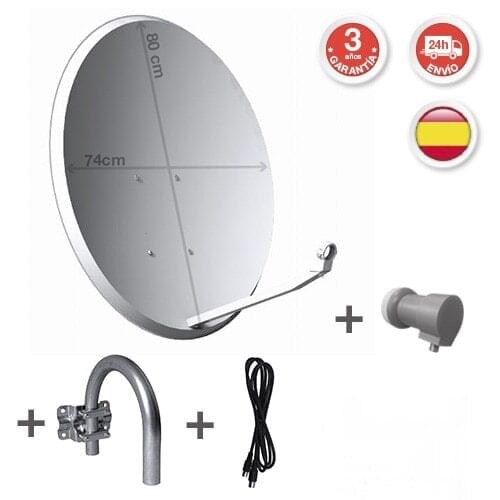 Tecatel K80C1LS-80 cm parabolic antenna Kit, support and Universal LNB