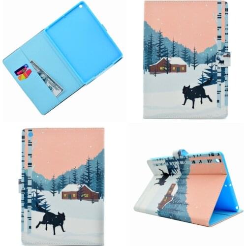 For Apple iPad 9.7 2018 2017 Generation Ultra Slim Print Stand PU Leather Case Skin Protector Flip Card Holder TPU Shell Cover