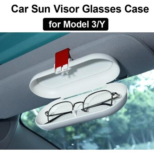 Universal Car Auto Sun Visor Glasses Ticket Card Clamp Sunglasses Holder ABS Eyeglasses Case Auto Accessories for Model 3 Y X