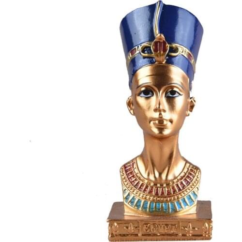 Vintage Souvenir Decoration Egyptian Queen Head Resin Crafts for Home Desktop Decoration Gifts Statues Ornament