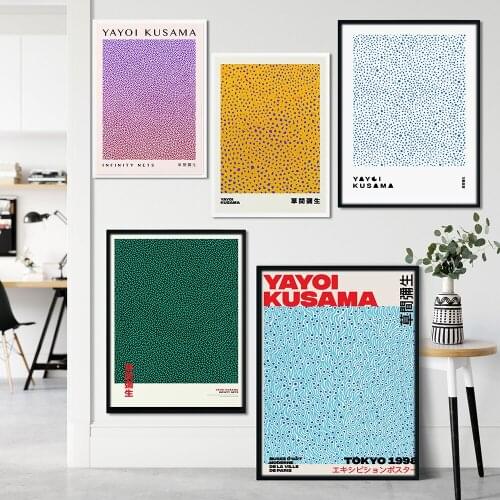 Yayoi Kusama Museum Exhibition Posters and Prints Wall Art Canvas Painting Modern Gallery Wall Pictures For Living Room Decor