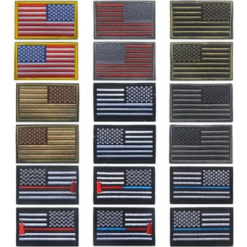 Embroidery Patches Loops And Hook American Patch /US Flag Patch Left And Right Shoulder Patches