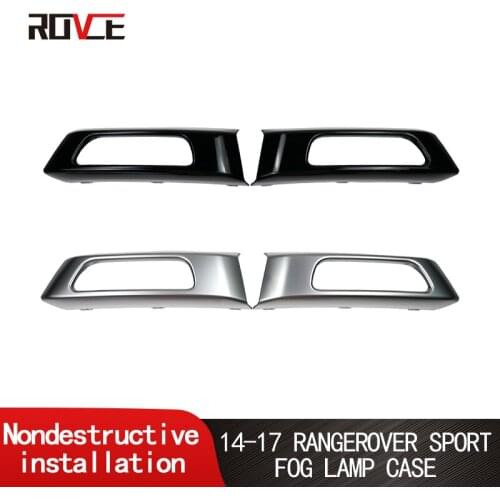 1 Pair Fit For 2014-2017 RANGEROVER SPORT Front Fog Lamp Frame Trim ABS Chrome Plated Front Waterproof Water Fog Lamp Shade