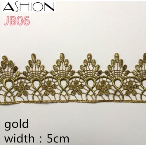 1 yard Width 50mm gold and silver Lace Fabric,DIY Garment Accessories,Sewing Edge Trim Wedding Lace,Lace Material LP-JB06