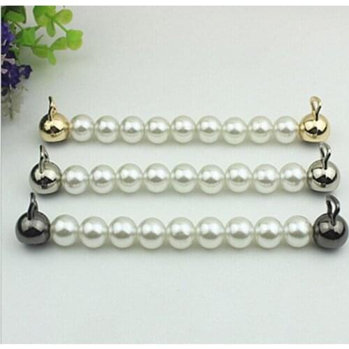 10 pcs/lot) luggage handbag hardware multi-color metal pearl chain handle