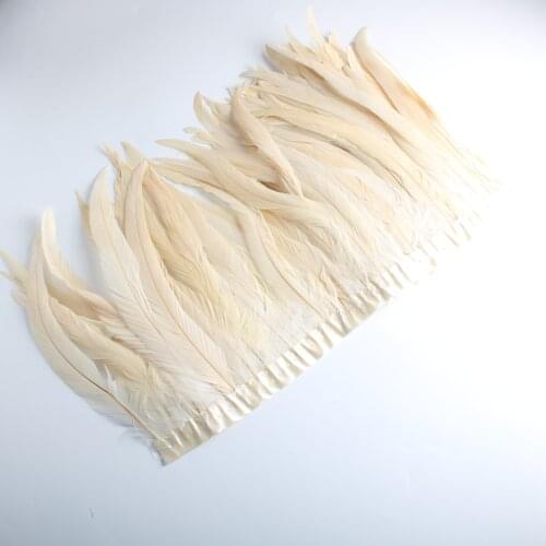 10 Yards 30-35cm White Rooster Tail Feather Trim Coque Feather Trimming Feathers For Crafts Dress Skirt Carnival Costumes