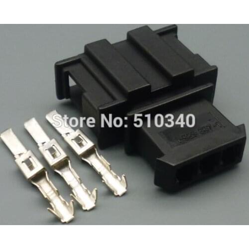 100set 3 hole 3pin car connector jacket automotive plastic parts with a male terminal