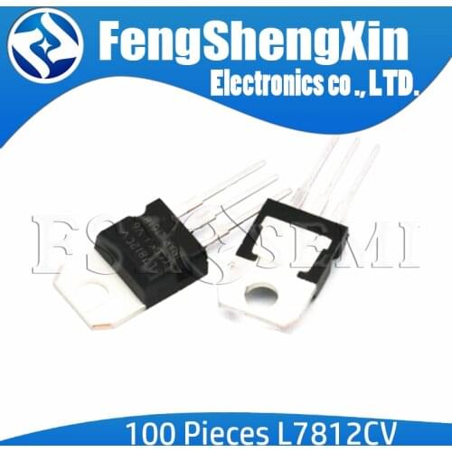 100pcs/lot New L7812CV L7812 TO-220 12V VOLTAGE REGULATORS integrated circuits