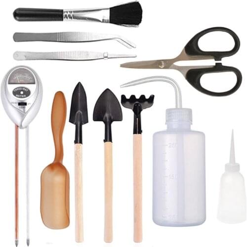 11PCS Garden Handle Shovel Rake Set Soil Tester Moisture Meter, for Indoor and Outdoor, Garden, Lawn, Farm
