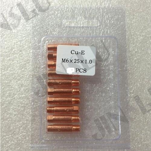 20pcs 1.0mm M6x25 Contact tip 15 AK 15AK Mig Welder MIG MAG Welding Torch Consumables Binzel BW Style MIG-160 JINSLU