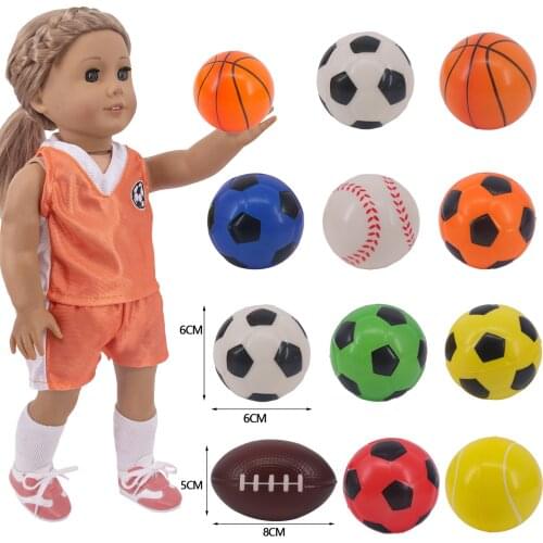 5Pcs/Set Doll Clothes Soccer Football Baseball Fit 18 Inch American Of Girl`s&43Cm Baby New Born Doll Zaps Generation Girl` Toy