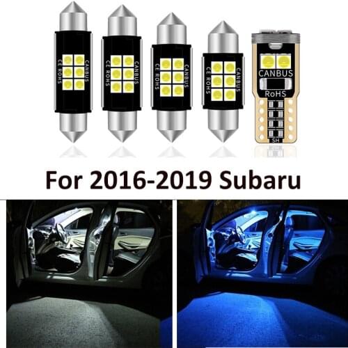 8 Pcs Car White Interior LED Light Bulb Package For 2016 2017 2018 2019 Subaru Crosstrek Map Dome License Lamp Light Accessories