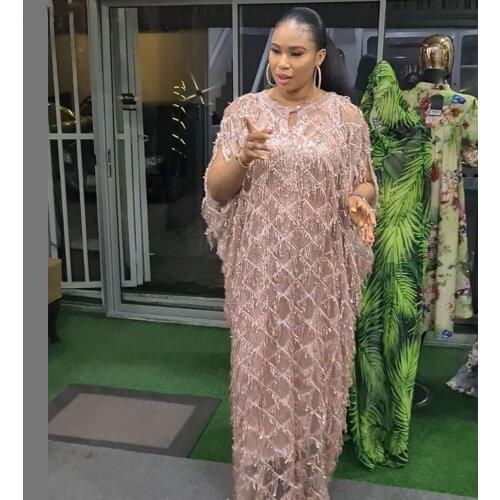 African Dresses for Women Plus Size Clothing Dashiki Tassel Sequins Abaya Muslim Long Dress Africa Clothes Robe Africaine Femme