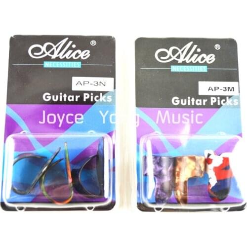 Alice Fingerstyle Guitar Picks Thumb Finger Picks Pearl Celluloid Guitar Picks Clamshell Free Shipping