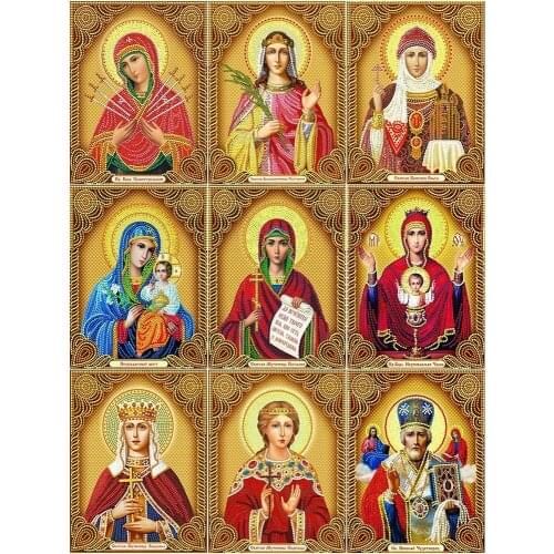 Diamond Painting Madonna Full Round Diamond Embroidery Religion Home Decoration 5D Diy Mosaic Rhinestone Gift