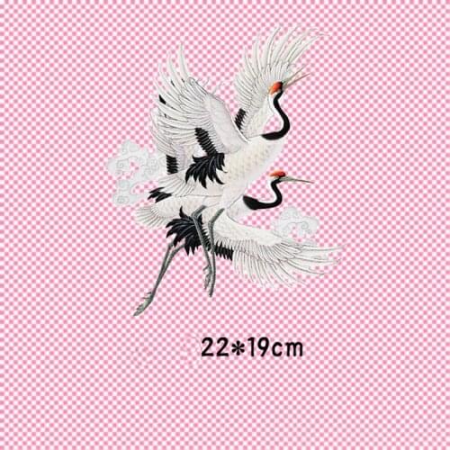 Crane Bird Appliques Heat Transfers Easy By Household Iron Stickers For Hoody DIY Decoration For Clothes Fashion Patches