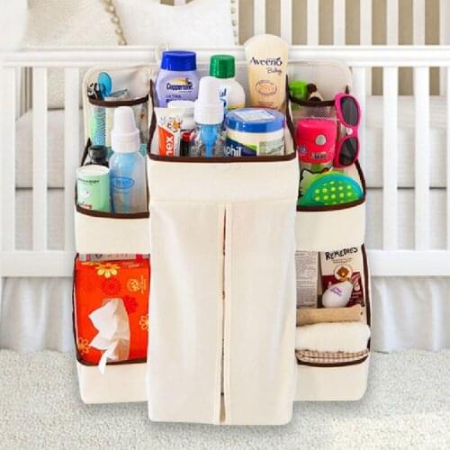 Baby Bed Bumpers Portable Bedside Storage Bag Capacity Travel Diaper Baby Care Nappy Storage Infant Baby Beding Bumpers