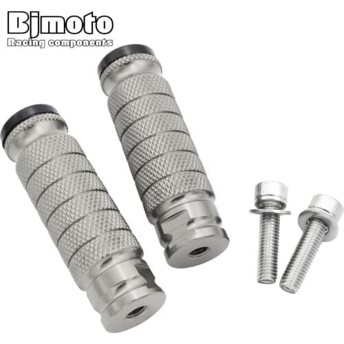 BJMOTO 1 Pair Universal Motorcycle CNC Knurled Shifter Peg Footpegs Foot Rest for Harley softail sportster dyna Motoebikes
