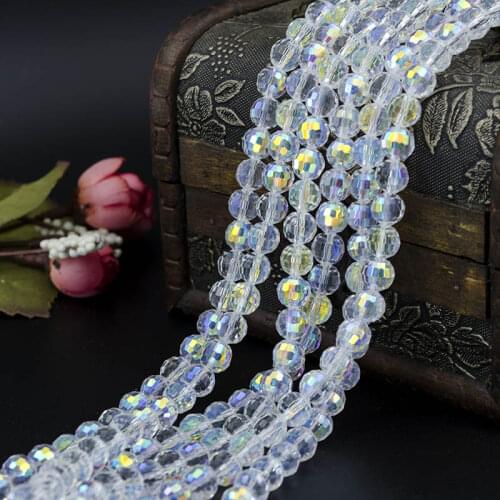 70pcs / lot 8mm96 face AB color glass crystal football beads, fashion necklace bracelet jewelry production beads