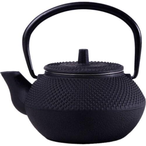 High quality Cast Iron Kettle Teapot Comes With Strainer Tea Pot 300ml Black Coffee Maker Convenient Office Tea Pot 300ml/10.15