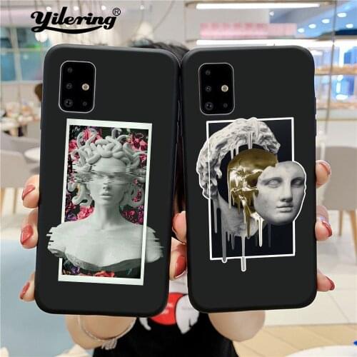 Coque For Samsung Galaxy A21S A51 A71 A81 A91 A31 A41 A01 A11 EU Phone Case Luxury Statue Abstract Art David Medusa Soft cover