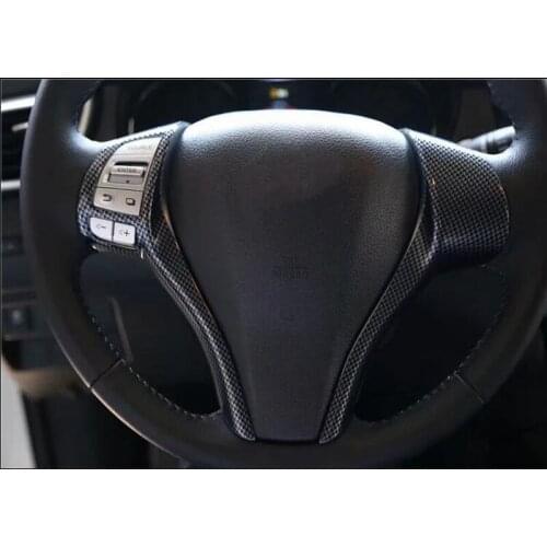 For Nissan Qashqai 2016-2017 2PCS ABS Car Interior Steering Wheel Cover Trims Stickers Accessories Car Styling Moldings