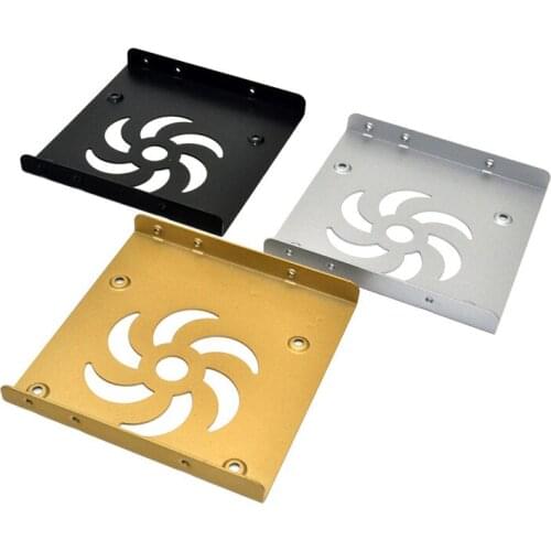 Black Silver Gold 3 Colors 2.5" SSD to 3.5" Bay Caddy Tray Hard Drive HDD Mounting Dock Tray Bracket Adapter Converter Heat Sink