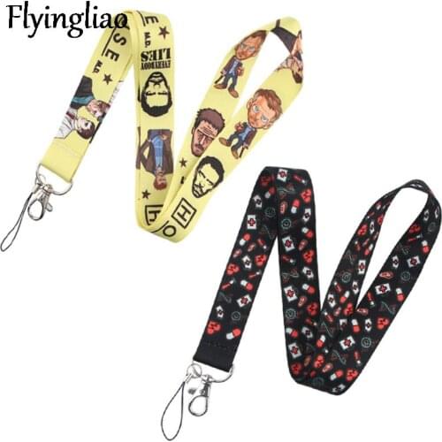 House M.D. Doctor Keychain Lanyards Id Badge Holder ID Card Pass Gym Mobile Phone Badge Holder Key Strap webbings ribbons