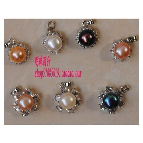 CHEAP SALE!!! MIX STYLES 9-10mm Big Size Natural Freshwater Real Pearl Pendant Wholesale, Beautiful Charm Jewelry Gift