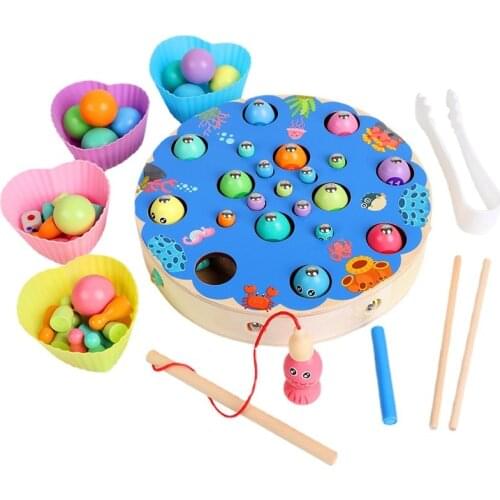 Kids Board Game Educational Toys Billiards Fishing Pinball Multifunction Montessori Games Fine Motor Coordination Training Gifts