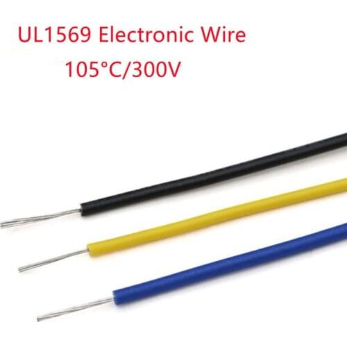 10M/1LOT UL1569 PVC Environmentally Stranded Electronic Wire Tinned Copper High Temperature Cable 16 18 20 22 24 26 28 30AWG