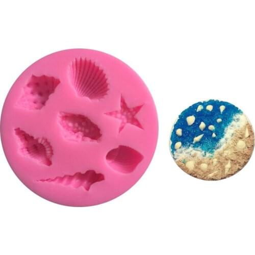 Shell Conch Starfish Shape DIY Fondant Sugar Mold Pottery Clay Molds Cake Cookie Tools Sugar Chocolate Polymer Clay Molds