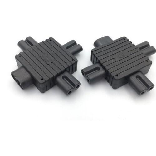 IEC 320 Figure 8 C8 Male to 3X Female C7 Splitter Power Adapter