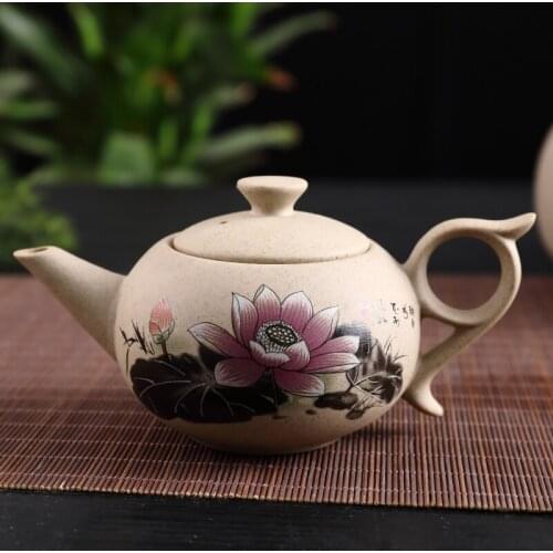 Pottery teapot ceramic Kungfu tea pot Pu'er green red black oolong tea Japanese style handmade samll teaware set