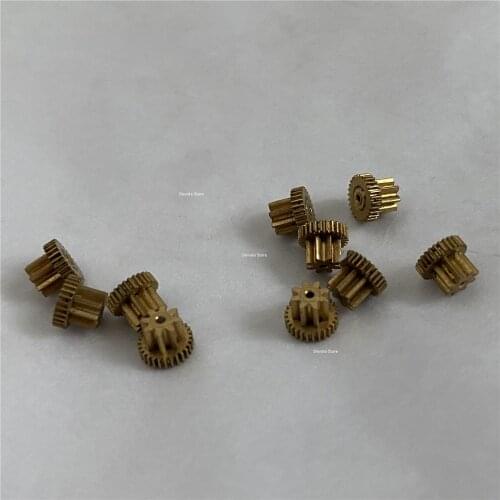 10PCS 8T-28T Metal Copper Gear 0.8MM Hole diameter Double reduction gear 0.2M 28T - 0.4M 8T