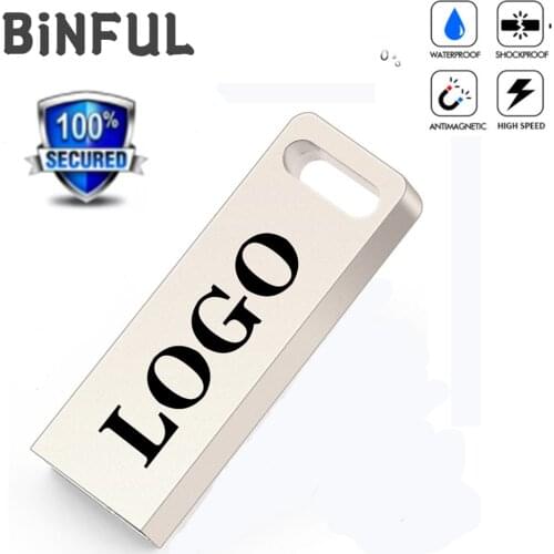 BiNFUL Pen Drive Waterproof Metal Usb Flash Drive high speed USB 2.0 Pendrive 4G 8G 16G 32G 64G 128G 256GB 512GB Commercial LOGO