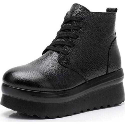 2019 New Autumn and Winter Boots Light Non-slip Platform Shoes Wedges High Heels Plus Velvet Warm Shoes Women Boots Snow Boots