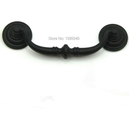 New Black Mediterranean Style Cabinet Knobs Zinc Alloy Furniture Hardware Cabinet Handle Drawer Cupboard Closet Handle Bar Pulls
